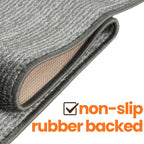 20 ft Extra Long Grey Hallway Runner Rug – Non-Slip, Washable, Dog-Friendly Carpet with Durable Rubber Backing – Modern Subtle Striped – Custom Size