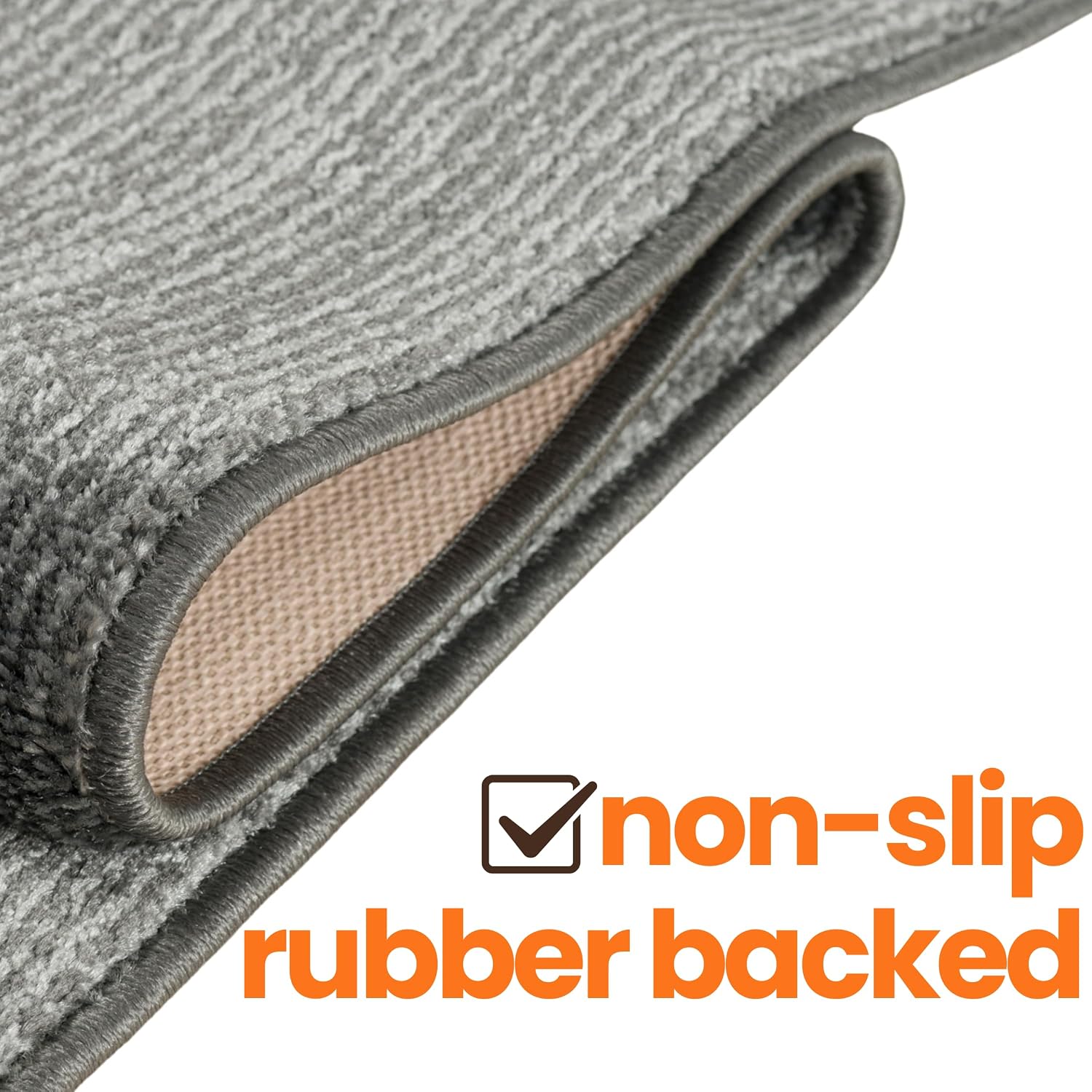 20 ft Extra Long Grey Hallway Runner Rug – Non-Slip, Washable, Dog-Friendly Carpet with Durable Rubber Backing – Modern Subtle Striped – Custom Size