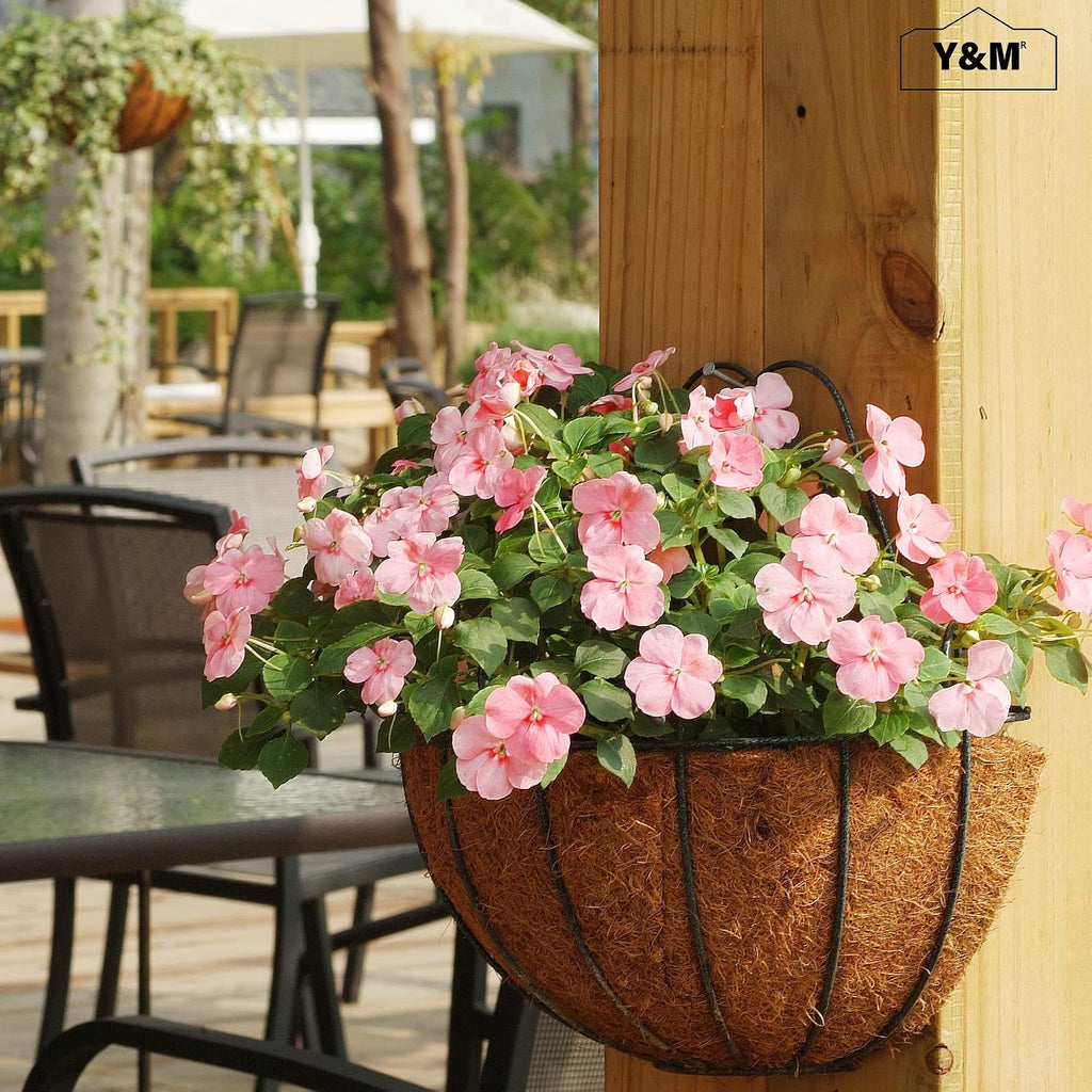 Y&M 2PCS 16" Half Round Coco Liner Pre-Formed Thick Replacement for Wall Basket Planter