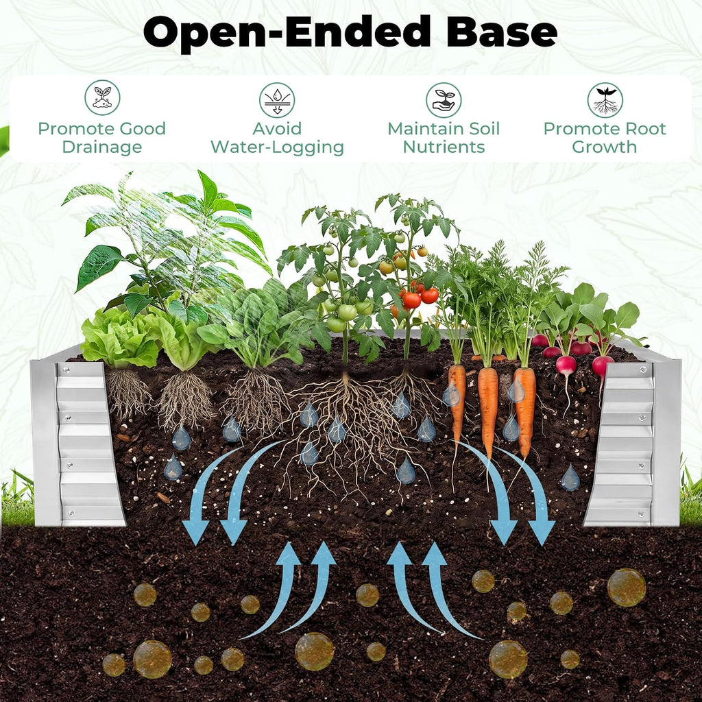 giantexuk raised garden bed with greenhouse, 2 in, close-up detail