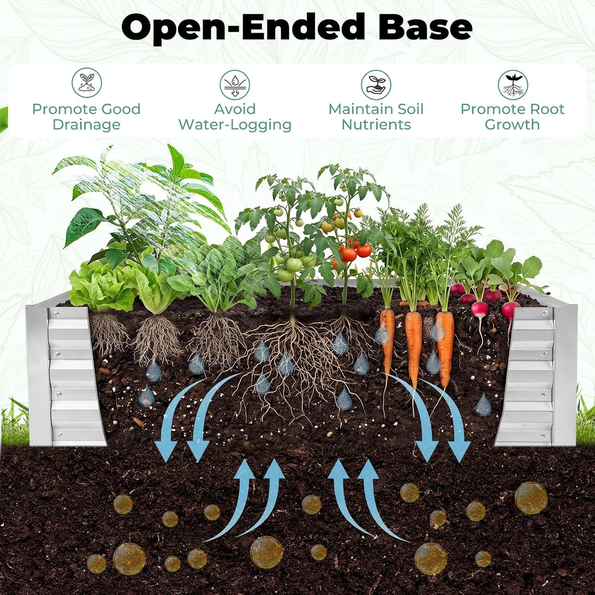 giantexuk raised garden bed with greenhouse, 2 in, close-up detail
