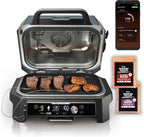 Ninja XSKGRIDLXL Woodfire Premium Griddle Plate & OG951 Woodfire Pro Connect Premium XL Outdoor Grill & Smoker & XSKRSTRKXL Woodfire Roast & Smoke Rack