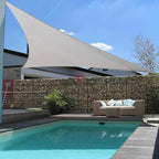 Patio Paradise 3' x 3' x 3' Sun Shade Sail Triangle Canopy Shade Cloth Fabric Sunlight Block Patio Pergola Cover HDPE Deck Awning for Outdoor Backyard Roof Shading, Gray