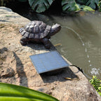 Pond Spitter, Pond Fountain Brown Resin Turtle Fountain, 7.6 * 5.1 * 3.5in | Solar-Powered Water Aerator, For Small Ponds & Garden Decor, Decorative Pond Feature