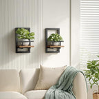 bosbo Floating Shelves for Wall, Plant Shelf Indoor, Wall Planters for Indoor Floating Plant Shelves for Bedroom, Living Room, Kitchen, Office, Bathroom Decor (3 Pack)