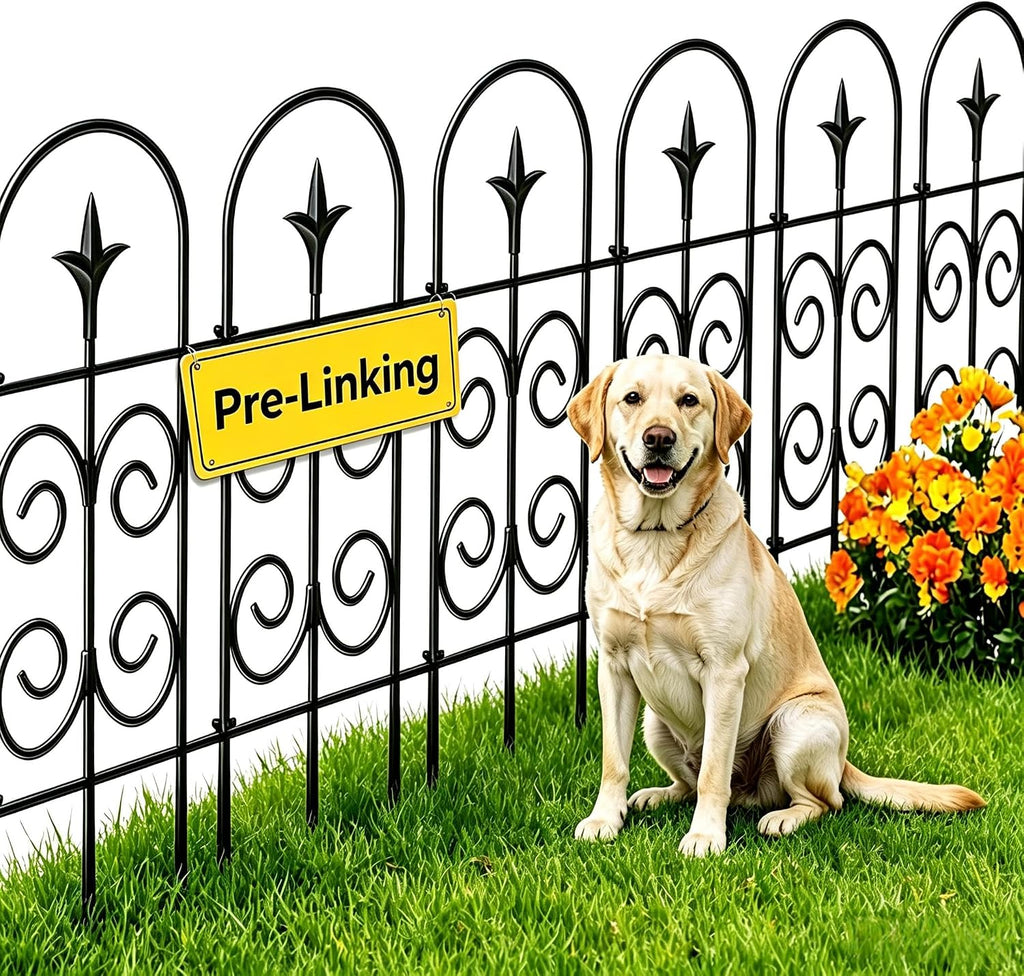 amagabeli 8 panels 24in(h)×10ft(l) decorative garden fence no, main product view