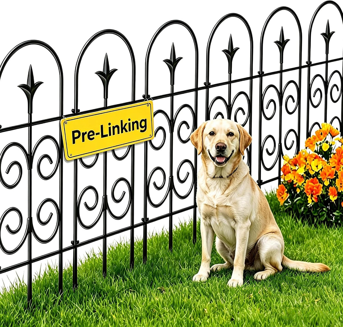 amagabeli 8 panels 24in(h)×10ft(l) decorative garden fence no, main product view