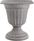 Arcadia Garden Products PL20WW Indoor/Outdoor Classic Traditional Plastic Urn Planter, Whitewash, 10" x 12", White Wash