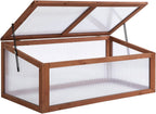 outsunny wooden framed polycarbonate cold frame greenhouse for, main product view