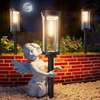 Solar Pathway Lights Outdoor Solar Lights Outdoor, IP65 Waterproof Auto On/Off Solar Garden Lights Solar Powered Landscape Lighting for Yard Walkway Driveway Pathway (Warm White, 6pack)