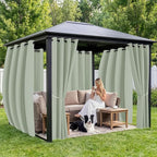 Outdoor Curtains for Patio Waterproof 6 Panels - Windproof, Privacy, Weatherproof Outside Drapes for Gazebo Pergola Porch, Grommet Top and Tab Bottom, 54x84 Inch, Sage Green