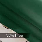 SpaceDresser Waterproof Outdoor Sheer Curtains for Patio - 2 Panels Rod Pocket Indoor Voile Sheer Curtain for Living Room,52W x 108L inch, Foliage Green
