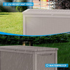 320 Gallon Waterproof Outdoor Storage Box,Large Resin Deck Box,Lockable Outside Storage Box Container for Patio Furniure,Garden,Tools (320 Gallon,Grey)