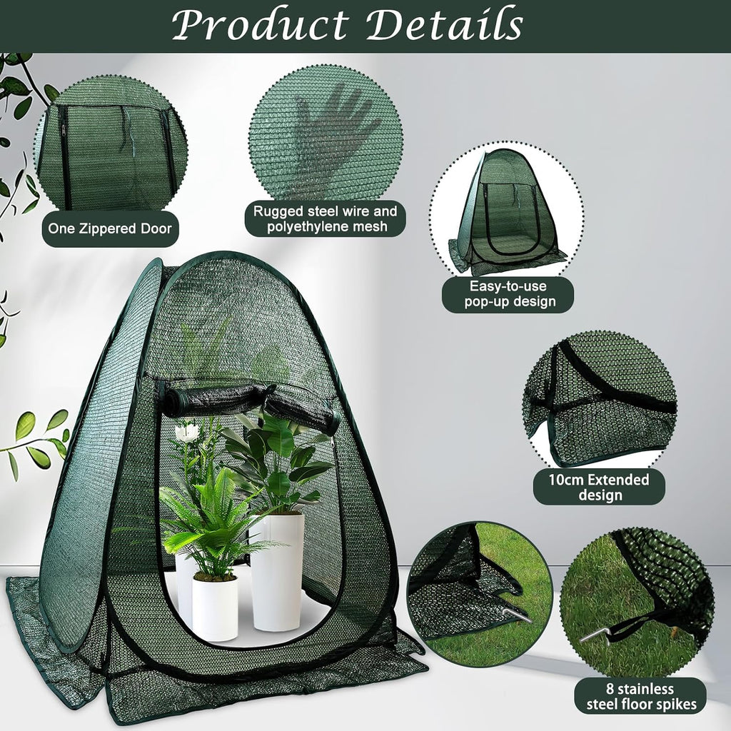 pop up plant cover tent for outdoor plants, close-up detail