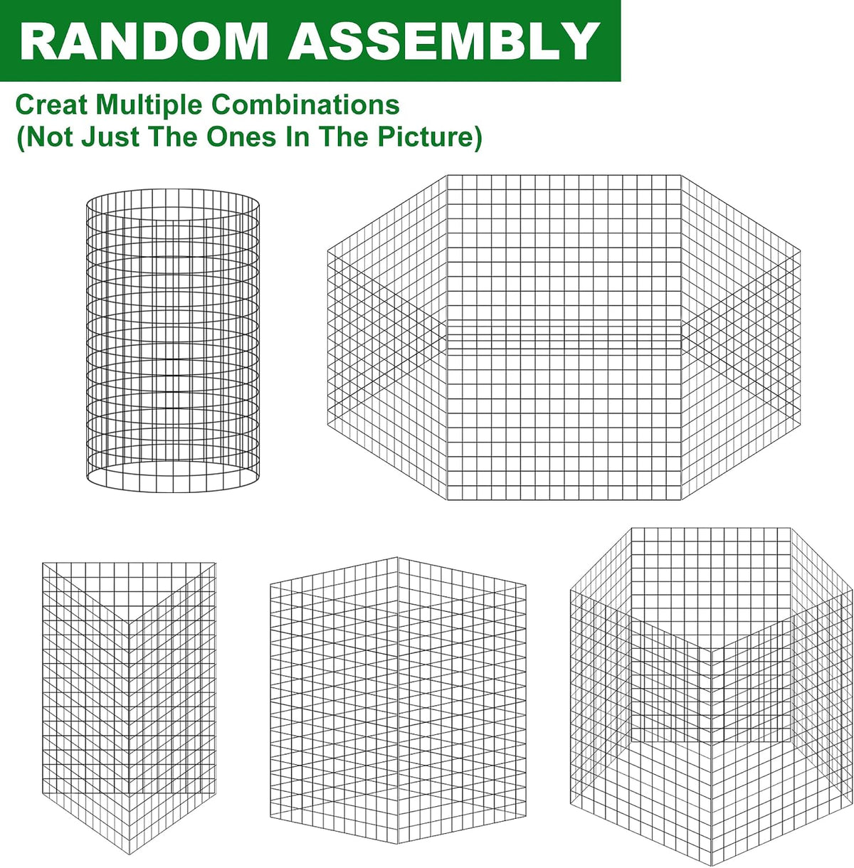 winemana 12 set garden plant protector cage,36 pcs showing dimensions