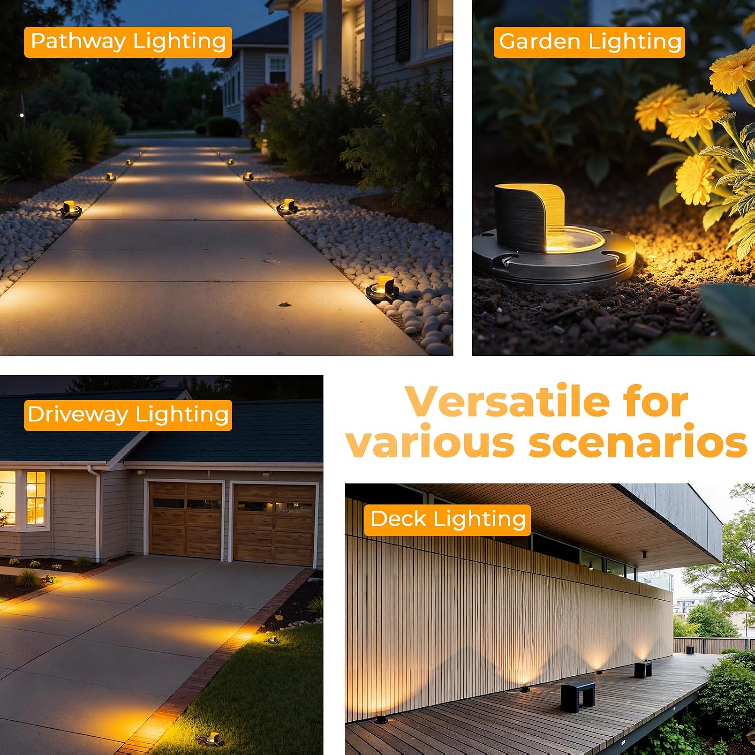 Brass Well Lights Outdoor 12-Pack, 12V Shielded LED Low Voltage In-Ground Landscape Lighting for Yard, Waterproof Bronze Up Light Fixture for Tree, Fence, Wall (Bulbs Not Included)