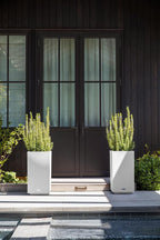 Veradek Block Series Pedestal Planter - Tall Planter for Indoor or Outdoor Front Porch | All-Weather Use with Removable Insert Bucket | Modern Décor for Flowers, Tall Trees, Faux Plants