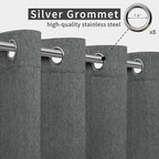 Easy-Going Linen Look Outdoor Curtains Waterproof Windproof Porch Curtains, Soft Thicken Outdoor Privacy Curtains for Patio, Gazebo, Grommet Top and Tab Bottom Drape, 1 Panel, 54x84 inch, Dark Grey