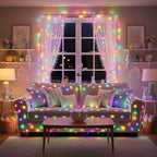 Brizled Color Changing String Lights, 33ft 100 LED Pasrel Easter Mini Lights with Remote, Dimmable RGB Lights String Clear Wire, Indoor USB Twinkle Light for Christmas Halloween Year-Round Decor