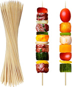 Bamboo Skewers 12 Inch Wooden Skewers Sticks for Grilling, BBQ, Shish Kabob, Fruit, Yakitori. More Size Choices 8"/10", 100 PCS (12inch X Φ3mm)