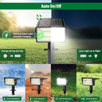 Solar Spot Lights Outdoor with 60 LED & Auto On/Off, 4 Pack Solar Lights Outdoor Waterproof IP68 with 3 Lighting Modes, 2-in-1 Solars Landscape Light for Outside, Garden, Yard(Cool White)