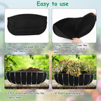 3PCS 30 Inch Planter Basket Liners Fabric Window Box Liners Felt Trough Planter Liner Replacement Black Flower Basket Liner Non-Woven Hanging Plant Liner for Planters Garden Fence - Avoid Bird Nesting