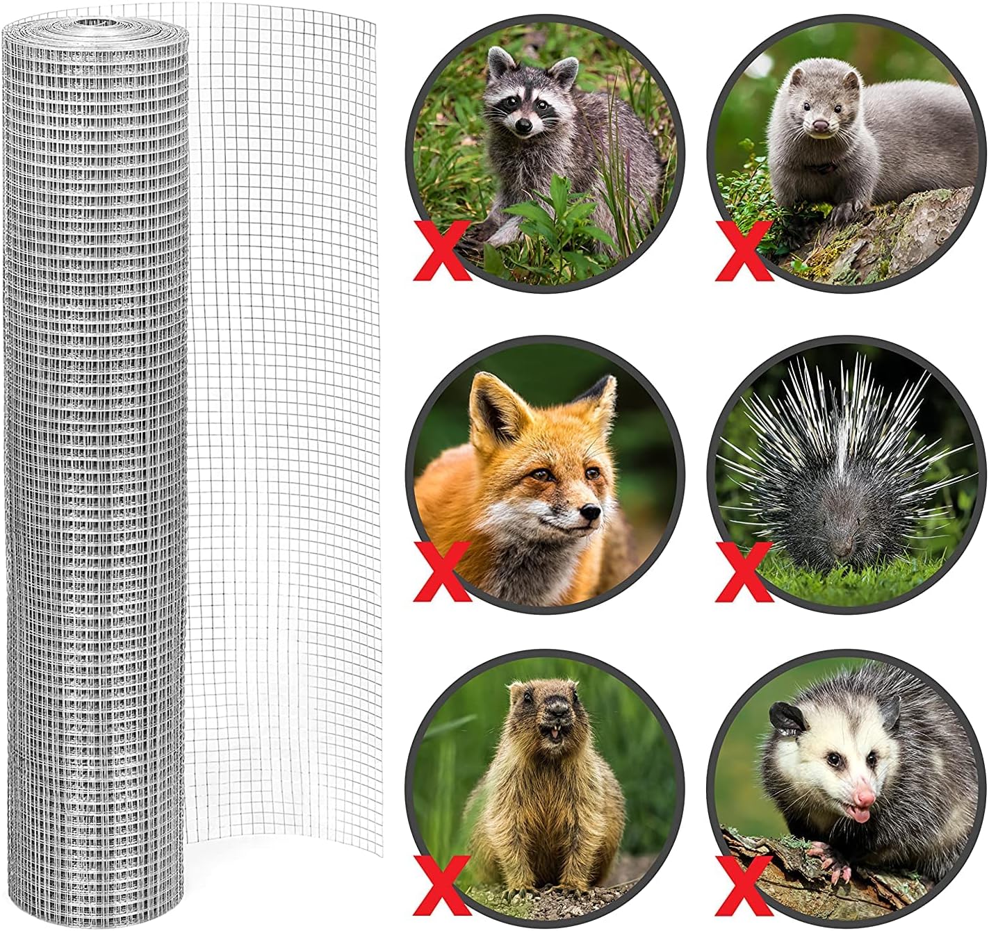 1/4in Galvanized Hardware Cloth 48" x100' 23 Gauge | welded mesh with uniform openings and strong welds for Chicken Coop, Garden Fence, Gopher Barrier and Animal Enclosure