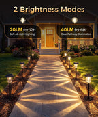 XMCOSY+ Solar Pathway Lights, 6 Pack Waterproof IP65 Solar Lights Outdoor | 40LM Glass Metal Landscape Lighting for Garden, Yard, Driveway, Walkway (Warm/Cool White)