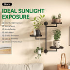 Rotating Window Wall Plant Shelves Stand Holder, 3 Tiered Metal Floating Plant Shelf Hanger Indoor , Window Sill Gifts