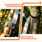 AgiiMan 30FT Reach Pole Saws for Tree Trimming, Pole Saws with 5-24FT Telescoping Extension Pole Pruning Pole Saw with 24" Blade Manual Pole Saw for Tree Pruning Forestry Yard Garden, and Patio