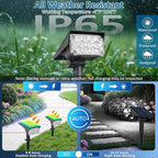 T-SUNUS Christmas Solar Spotlights White 6000K IP65 Waterproof 2-in-1 Outdoor Landscape Spot Lights Garden Light for Flag Tree Yard Driveway Porch Walkway Patio Statue Graveyard Halloween 1 Pack