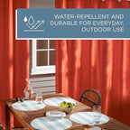 TOWN & COUNTRY BASICS Cabana Solid Heavyweight Indoor Outdoor Curtains, Light Filtering Opacity with Grommet Top, Water Repellent, 2-Pack Set, 54"x120", Mecca Orange