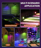 12 Pack - Solar Christmas Lights Outdoor Waterproof,6 Color Changing Spotlights &10 Modes, IP67 Waterproof,105° Adjustable Solar Spot Lights for Pathway/Garden/Yard/Patio/Landscape/Backyard Xmas Decor