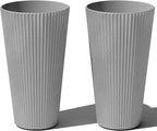 Veradek Demi Series Tall Planter for Porch, Patio, Backyard | Durable Plastic-Stone Composite Material | Modern Décor for Tall Plants, Grasses