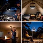 2000LM Battery Powered LED Camping Lantern, Waterproof Tent Light with 4 Light Modes, Camping Essentials, Portable Lantern Flashlight for Camping, Emergency Light, Power Outages (Black, 2set)