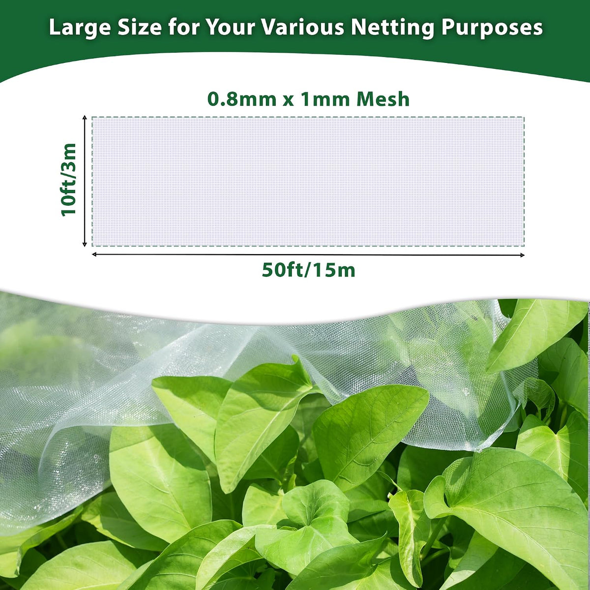 10 * 50ft ultra fine garden mesh netting shown in use