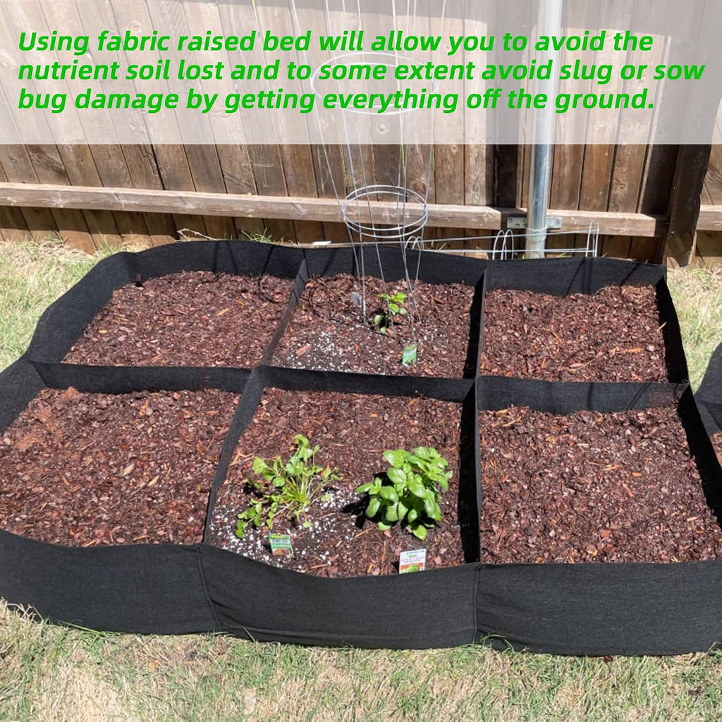 cjgq fabric raised garden bed 4x2x1ft garden grow showing dimensions