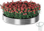 Galvanized Metal Planter Raised Garden Bed Kit for Gardening Outdoor，Height 12 Inch, 3x3x1ft Round Galvanized Steel Fire Pit，Steel Fire Pit Silver for Backyard, Camping, Bonfire