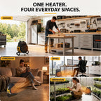 outdoor heaters for patio, 1500w portable garage heater, front angle view