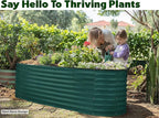Plant & Plot Galvanized Raised Garden Beds Outdoor // 6×2×2 ft Planter Raised Beds for Gardening, Vegetables, Flowers // Large Metal Garden Box (Dark Green) // Patented Tool-Free Design