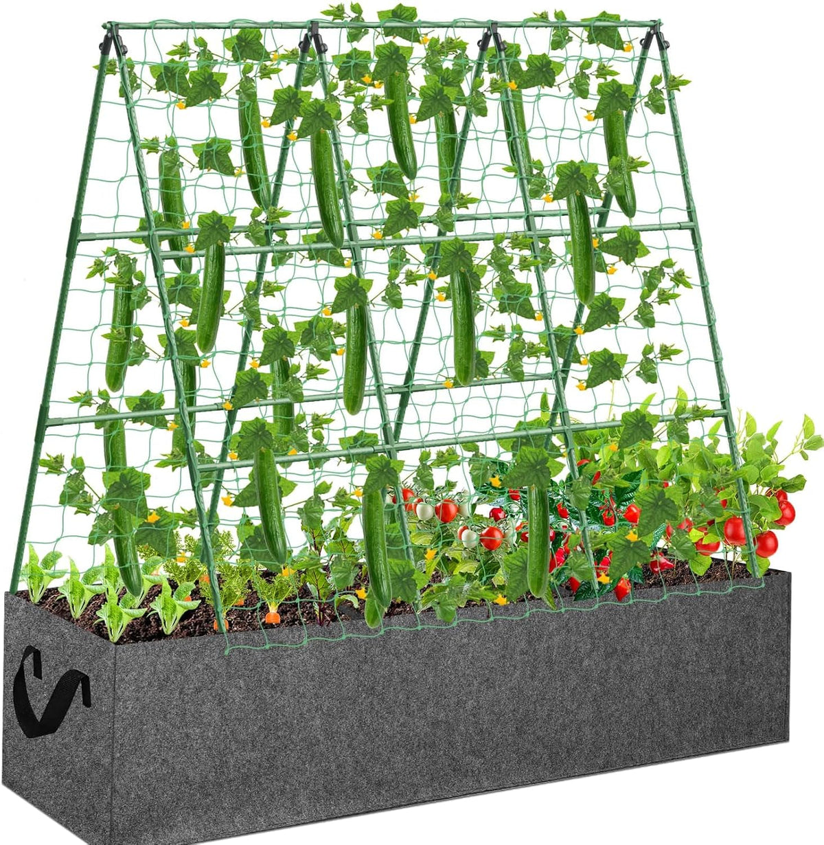 cucumber trellis with 46 gallon grows bag, 50, main product view