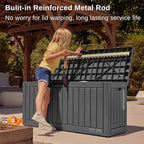 EAST OAK Outdoor Storage Box, 60 Gallon Deck Box Indoor and Outdoor Use, Black