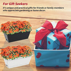 Planter Boxes for Domestic Gardening 8 Pcs, 17 Inch Long Window Sill Planter Box Outdoor, Plastic Rectangular Window Rectangle Window Boxes Planters with Drainage Holes and Trays for Windowsill