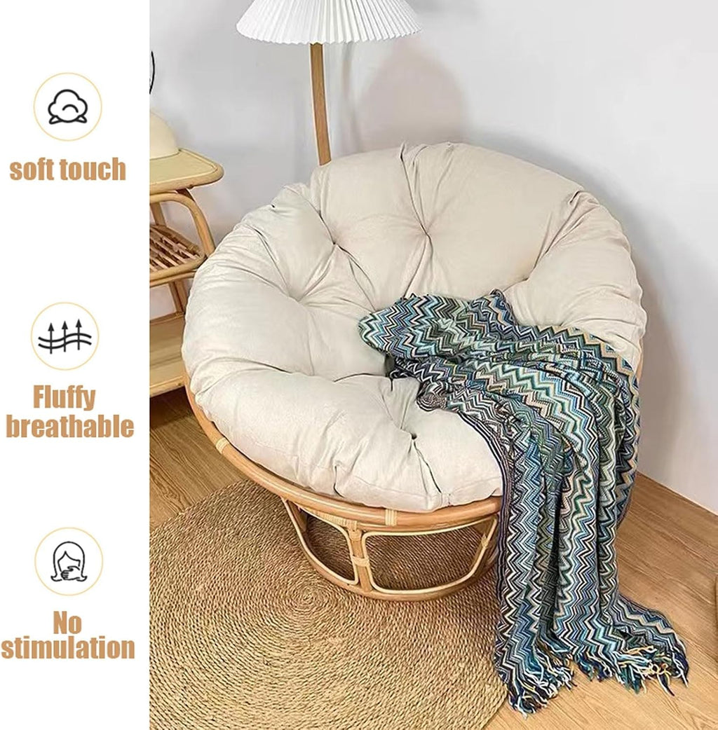 Beautiful Comfortable Round Sessel Cushion Polyrattan Chair Pillow for 100cm Swivel Chairs 60x60cm 10 12cm Thickness Perfect for Indoor & Outdoor Use Durable & Stylish