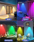 Solar Fence Lights Outdoor, 10 Pack Warm White/RGB Fence Solar Lights with 2 LED, IP65 Waterproof, Backyard Patio Decor for Deck, Wall, Railing, Pool, Stair