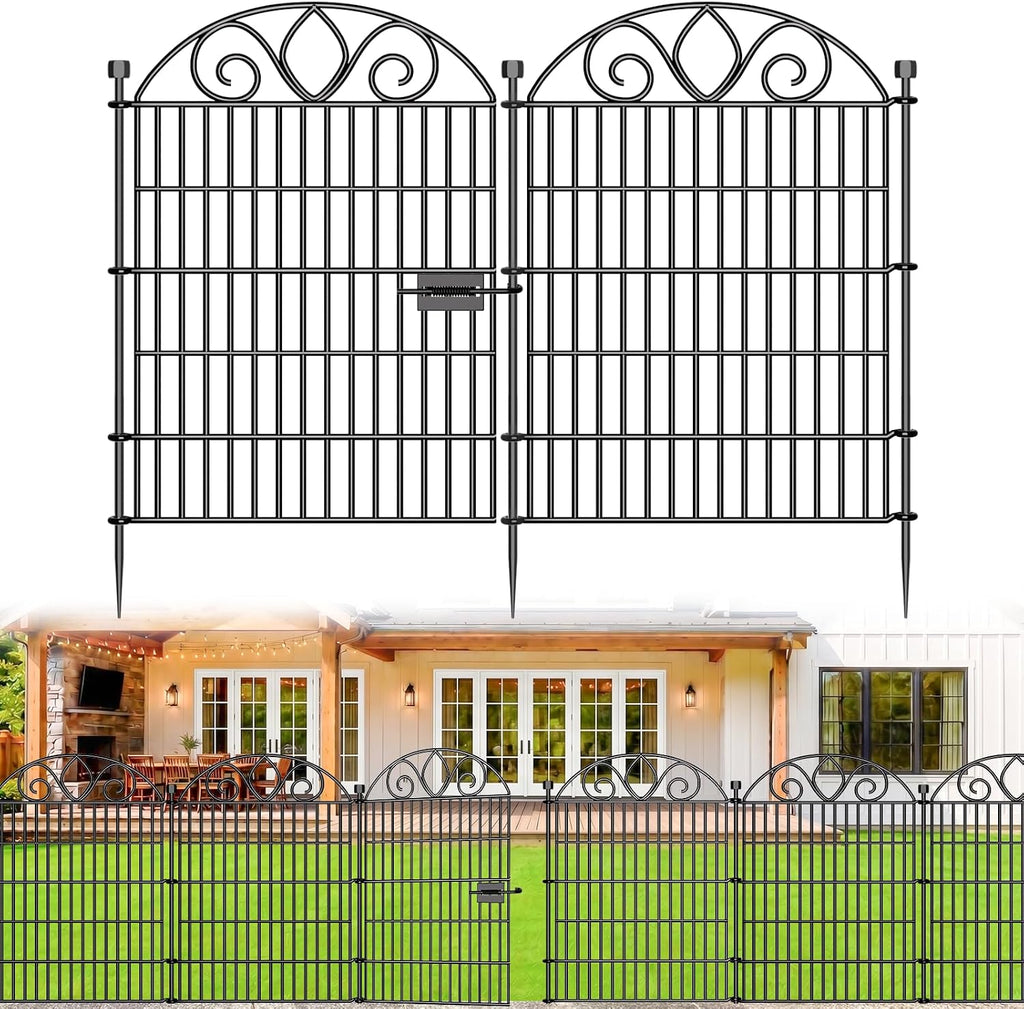 no dig garden fence with gate, outdoor dog, main product view