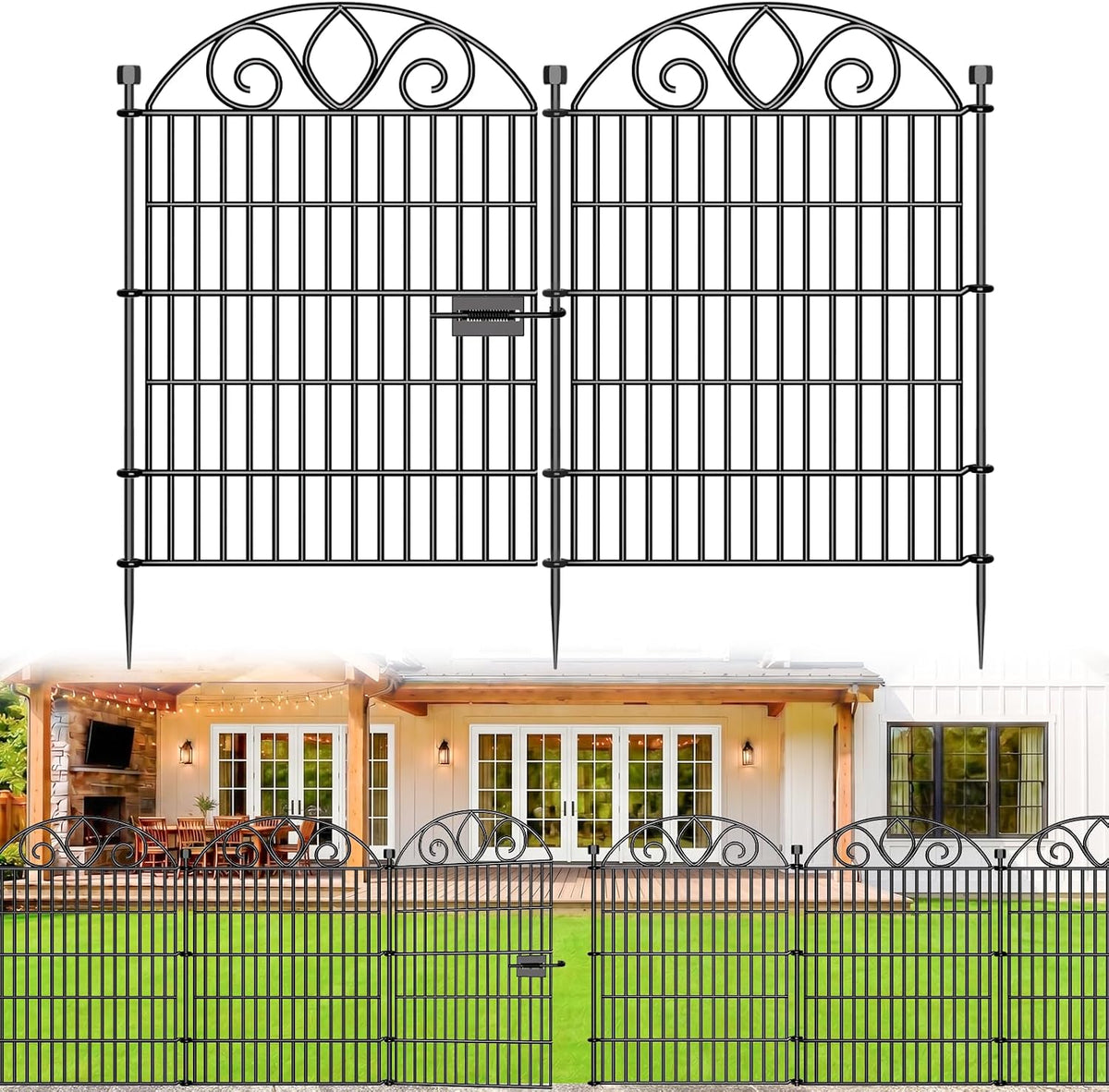 no dig garden fence with gate, outdoor dog, main product view