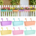 hanging flower pot colorful metal iron bucket fence, main product view