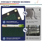 Windscreen4less Privacy Fence Screen Heavy Duty Windscreen Fencing Mesh Fabric Shade Net Cover with Brass Grommtes for Outdoor Wall Garden Yard Pool Deck, 6'x92' Green