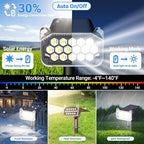 WdtPro Solar Spot Lights Outdoor Waterproof, Bright Solar Lights Outdoor with 16 Extra-Large LEDs, 3 Modes Landscape Spotlights, 2-in-1 Solar Powered Light for Yard Flag Garden, 10 Pack, Cool White